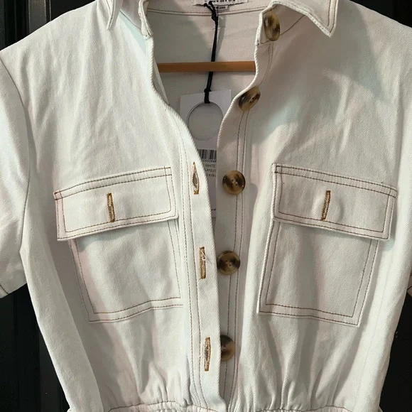 Charlie Holiday White Romper Utility - Picture 2 of 3